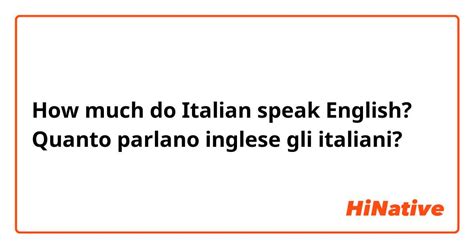 does italy speak english.